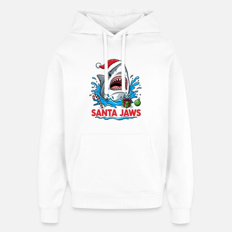 Noël requin - Sweat à capuche unisexe Stanley/Stella Oversized - blanc