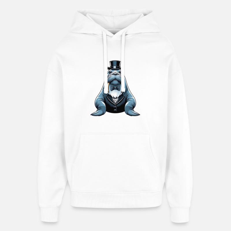 Morse élégant en smoking - Sweat à capuche unisexe Stanley/Stella Oversized - blanc