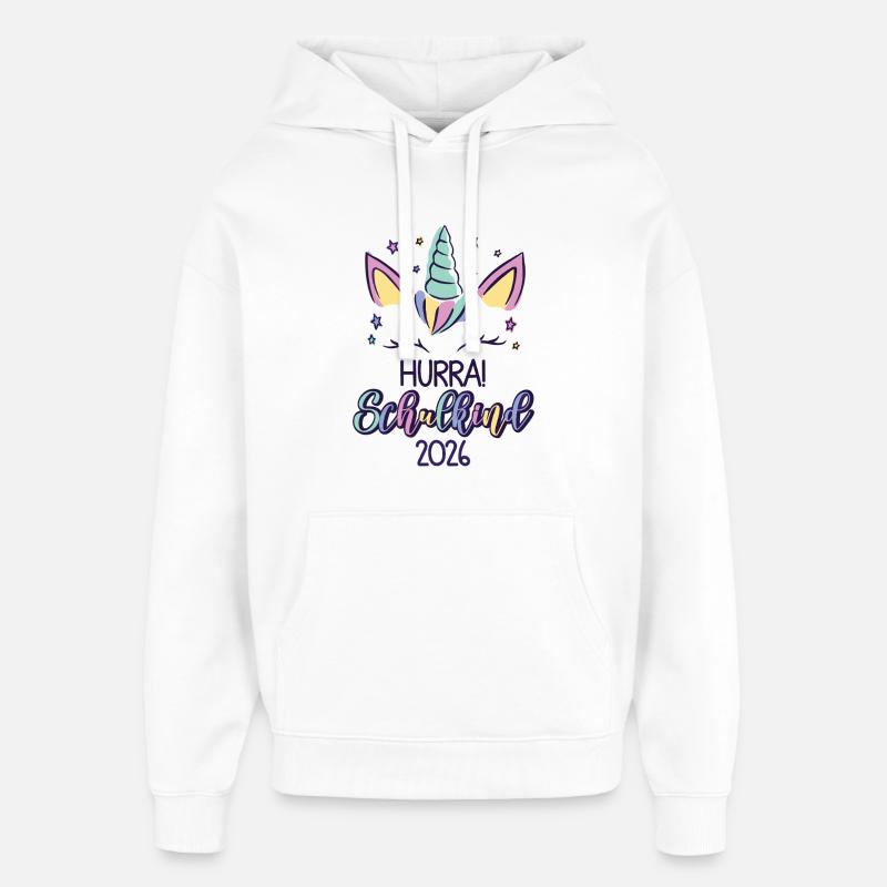 Hourra Écolier 2026 - Sweat à capuche unisexe Stanley/Stella Oversized - blanc