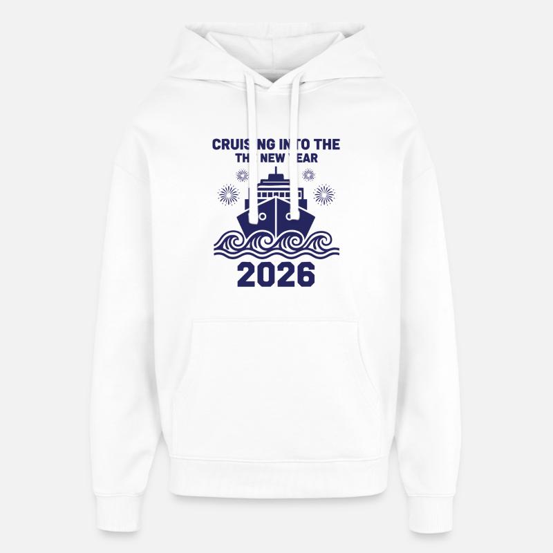 Célébration du Nouvel An 2026 - Sweat à capuche unisexe Stanley/Stella Oversized - blanc