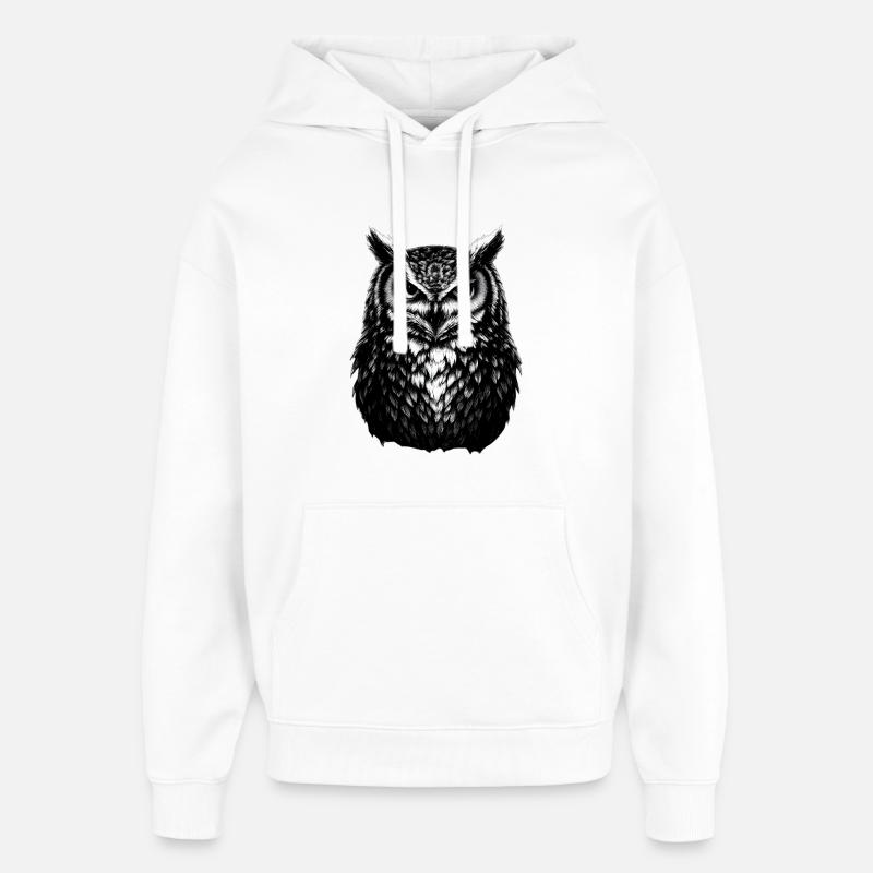 Mystische Eule Nachttier Weisheit Symbol - Oversized Unisex Hoodie von Stanley/Stella - Weiß