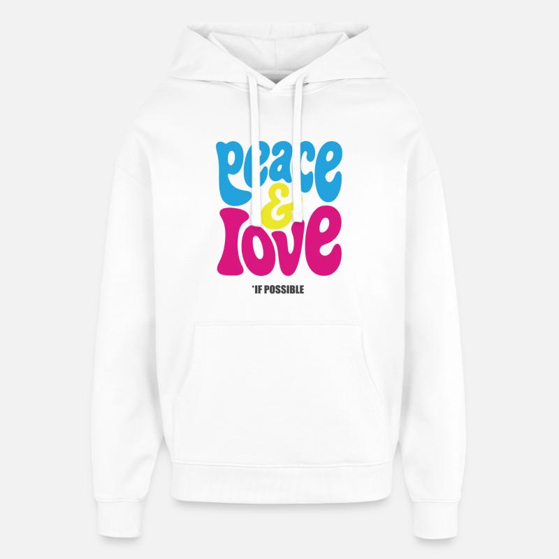 PEACE LOVE #4 - let's talk - Sweat à capuche unisexe Stanley/Stella Oversized - blanc