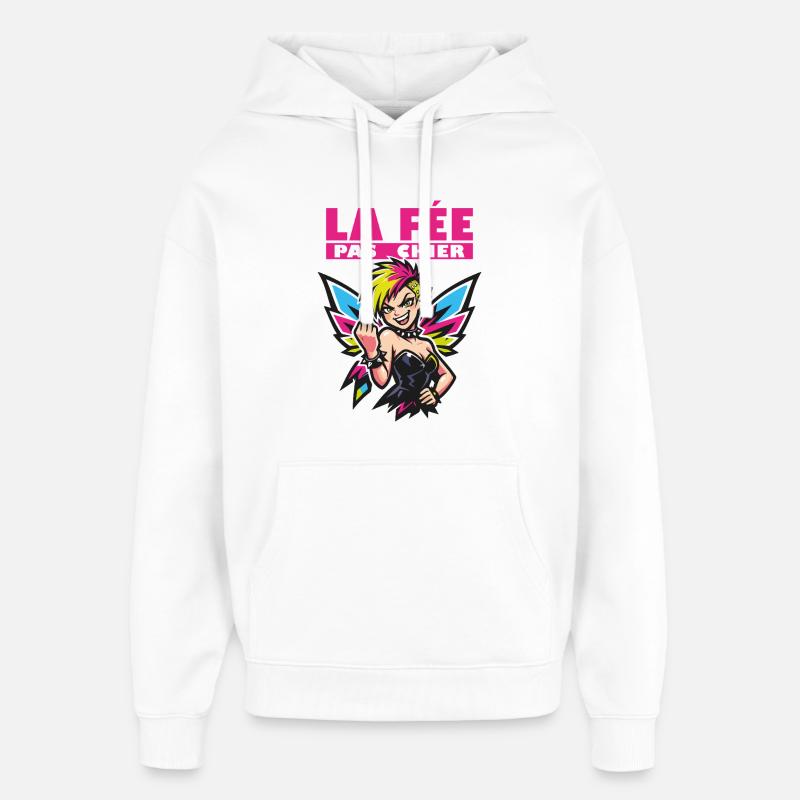 La Fée pas chier - Madame Rebelle - Sweat à capuche unisexe Stanley/Stella Oversized - blanc