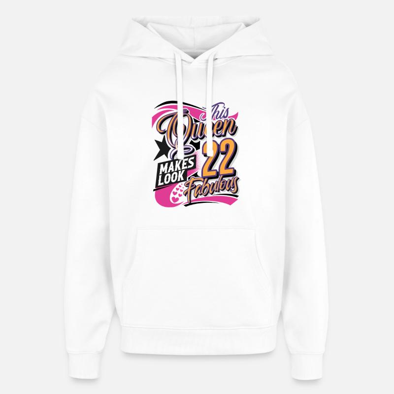 Reines femmes du 22e anniversaire - Sweat à capuche unisexe Stanley/Stella Oversized - blanc