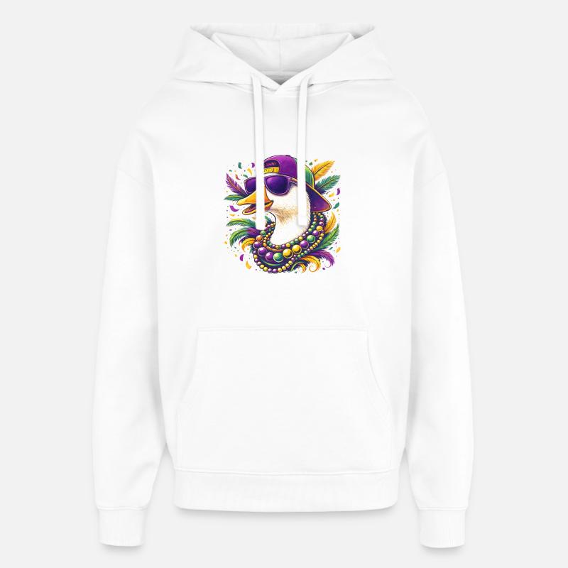 Mardi Gras Goose - Sweat à capuche unisexe Stanley/Stella Oversized - blanc