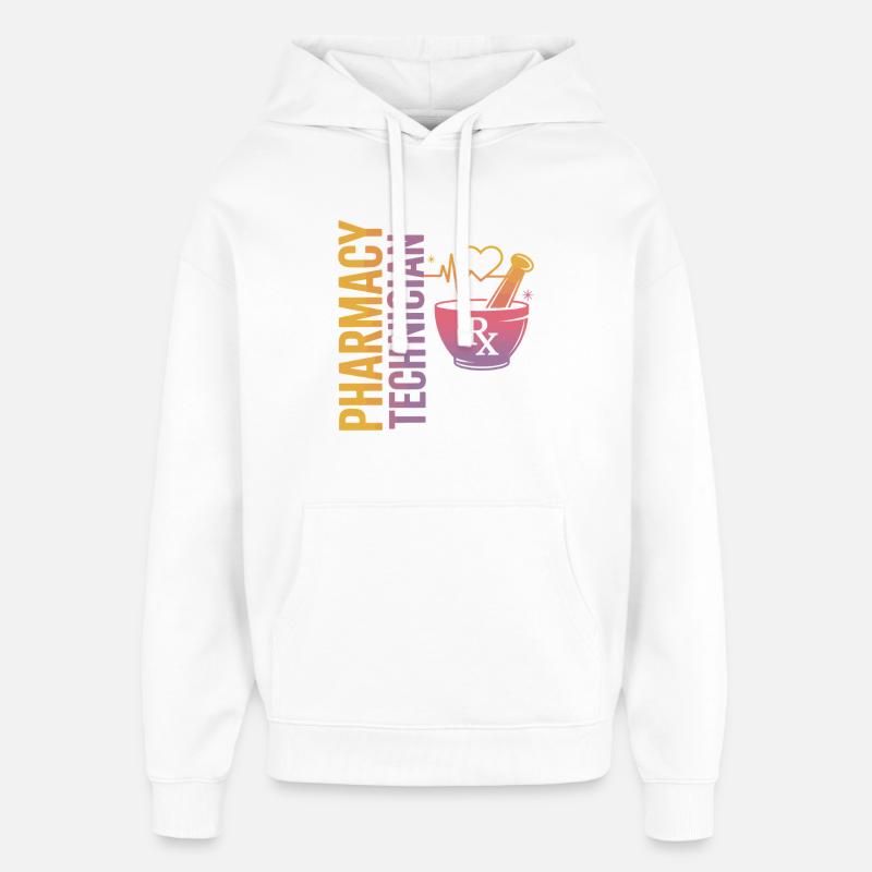 Illustration de technicien en pharmacie - Sweat à capuche unisexe Stanley/Stella Oversized - blanc