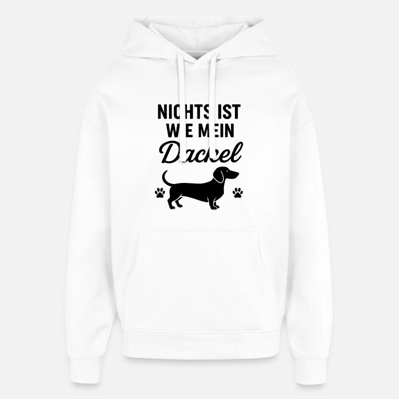 Mon dicton teckel - Sweat à capuche unisexe Stanley/Stella Oversized - blanc