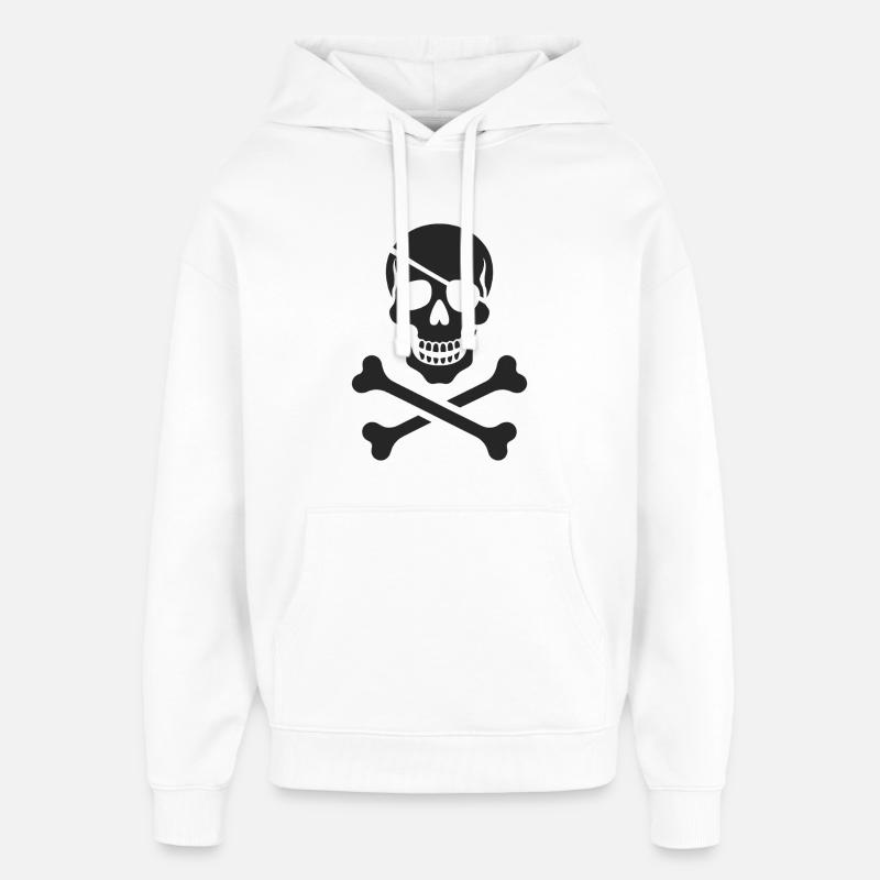 Le classique Jolly Roger Pirate Scream - Sweat à capuche unisexe Stanley/Stella Oversized - blanc