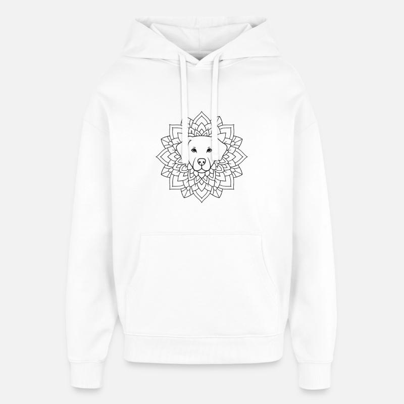 Mandala pour chiens ornementée - Sweat à capuche unisexe Stanley/Stella Oversized - blanc