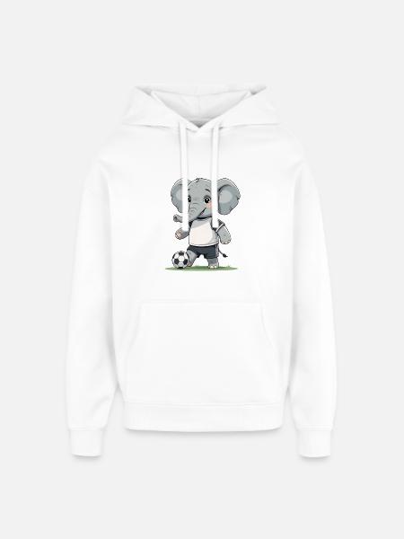 Elefant Fußballkicker - Oversized Unisex Hoodie von Stanley/Stella - Weiß