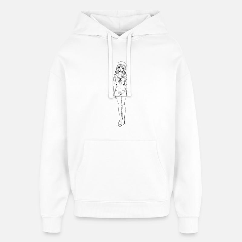 Style rétro Pin-up Sailor Navy - Sweat à capuche unisexe Stanley/Stella Oversized - blanc