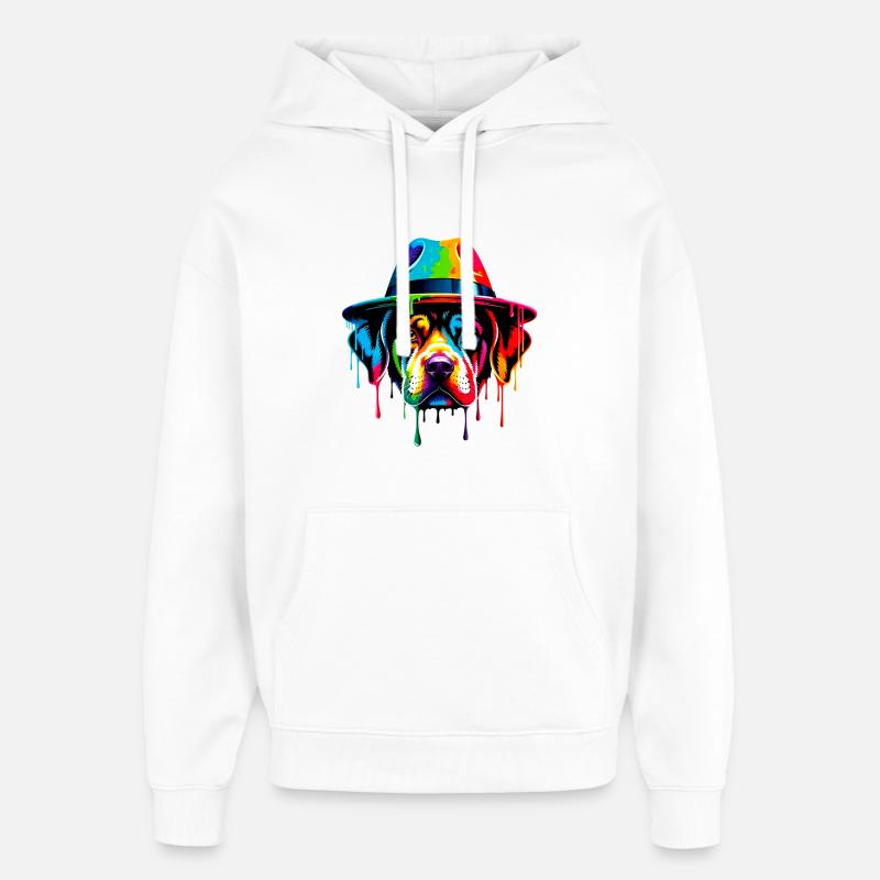 Chien - Sweat à capuche unisexe Stanley/Stella Oversized - blanc