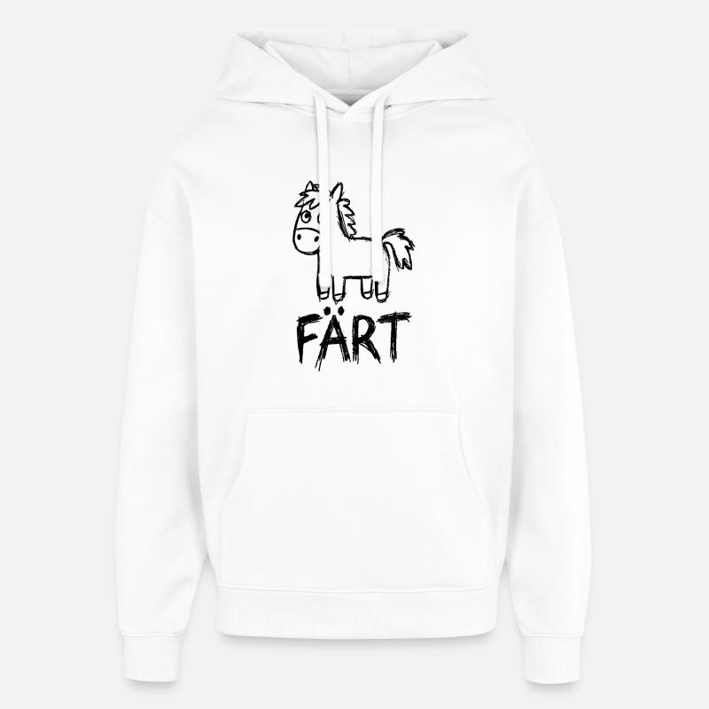 Cavalier cheval Propriétaire de chevaux FÄRT - Sweat à capuche unisexe Stanley/Stella Oversized - blanc