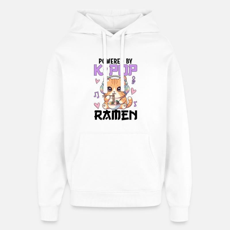 Propulsé par des ramen K-Pop - Sweat à capuche unisexe Stanley/Stella Oversized - blanc