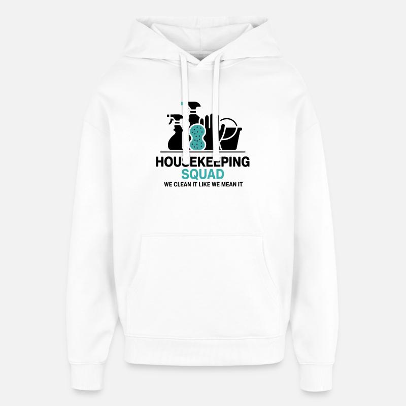 Conception de nettoyage amusante - Sweat à capuche unisexe Stanley/Stella Oversized - blanc