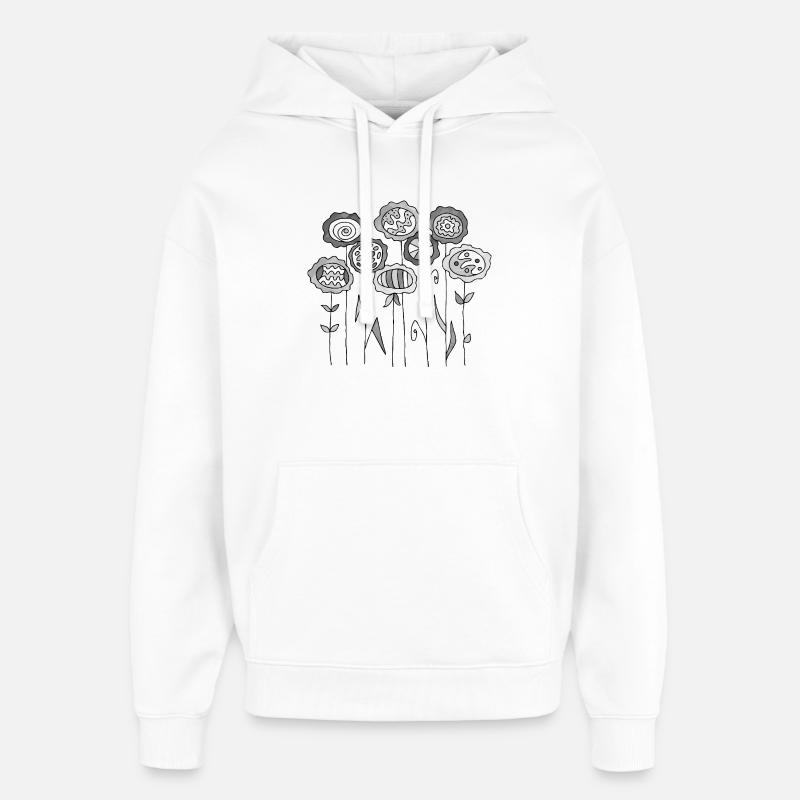 Fleur - Sweat à capuche unisexe Stanley/Stella Oversized - blanc