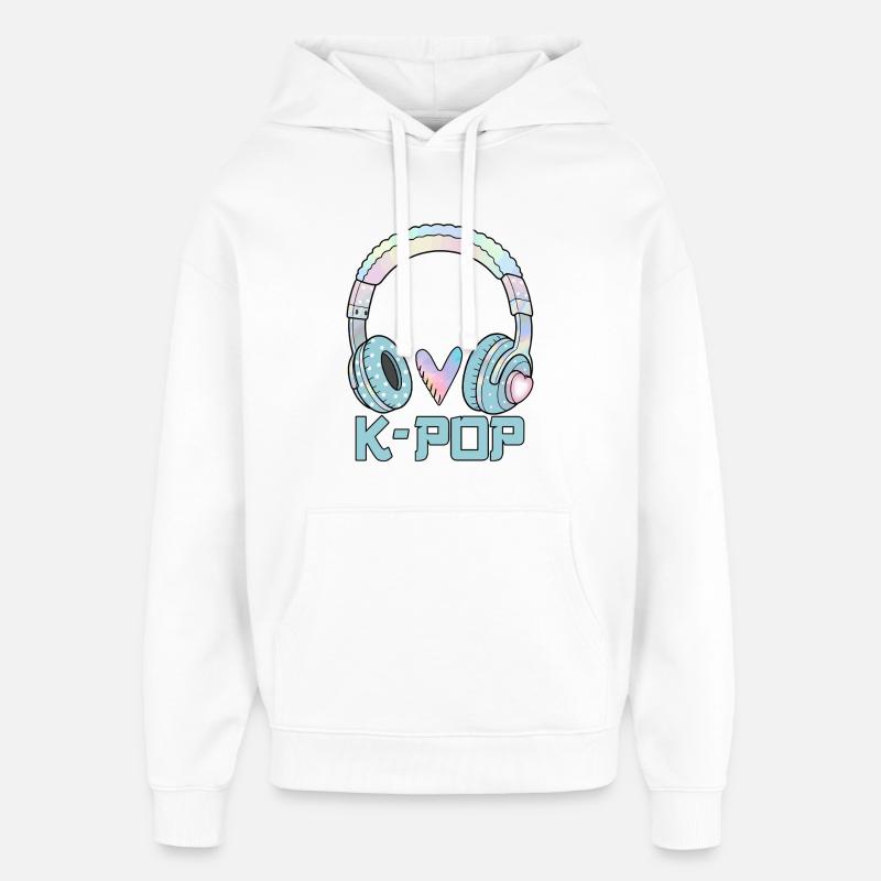 K Pop 케이팝 - Sweat à capuche unisexe Stanley/Stella Oversized - blanc