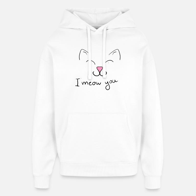 Je te miaule - Sweat à capuche unisexe Stanley/Stella Oversized - blanc