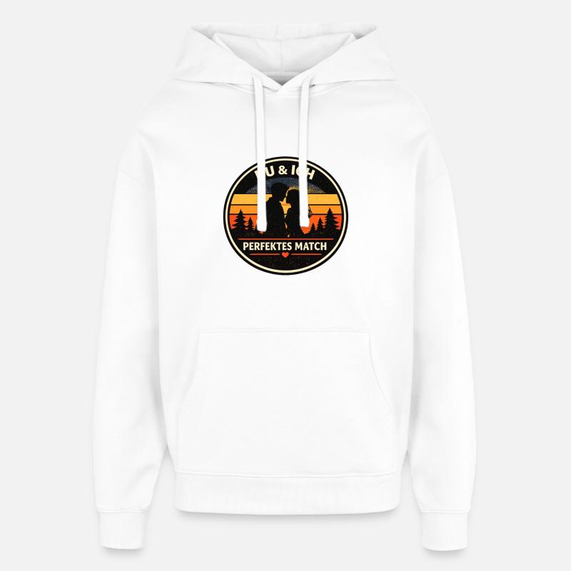 Du & Ich perfektes Match Partnerlook - Oversized Unisex Hoodie von Stanley/Stella - Weiß
