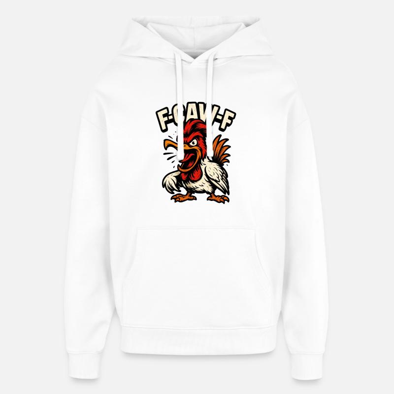 F-CAW-F – Bande dessinée du poulet coquin - Sweat à capuche unisexe Stanley/Stella Oversized - blanc