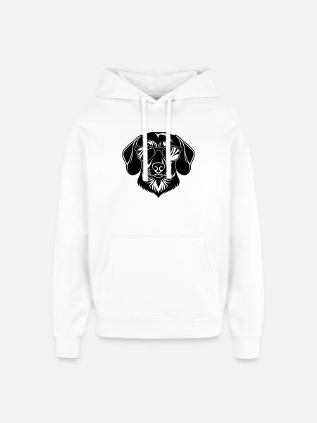 Dackel Hundekopf mit Sonnenbrille - Oversized Unisex Hoodie von Stanley/Stella - Weiß
