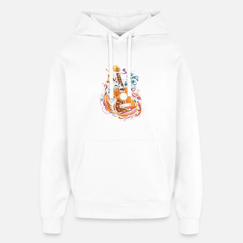 ukulélé - Sweat à capuche unisexe Stanley/Stella Oversized - blanc