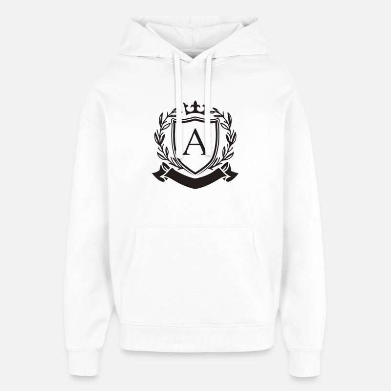 Adel Monogramm Wappen Krone Buchstabe A - Oversized Unisex Hoodie von Stanley/Stella - Weiß