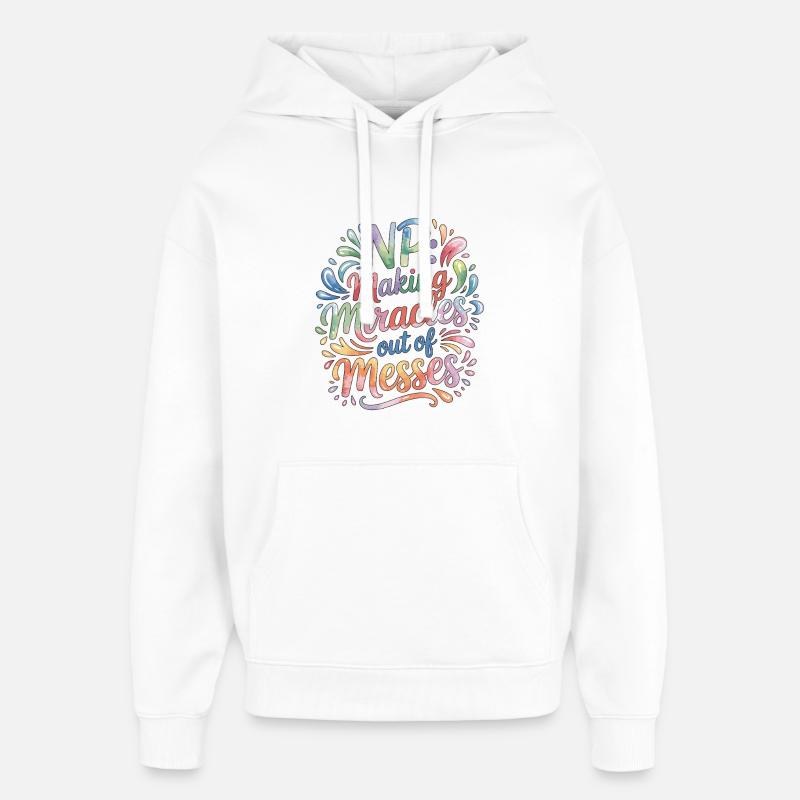 Nurse Practitioner NP Making Miracles Nursing - Oversized Unisex Hoodie by Stanley/Stella - white