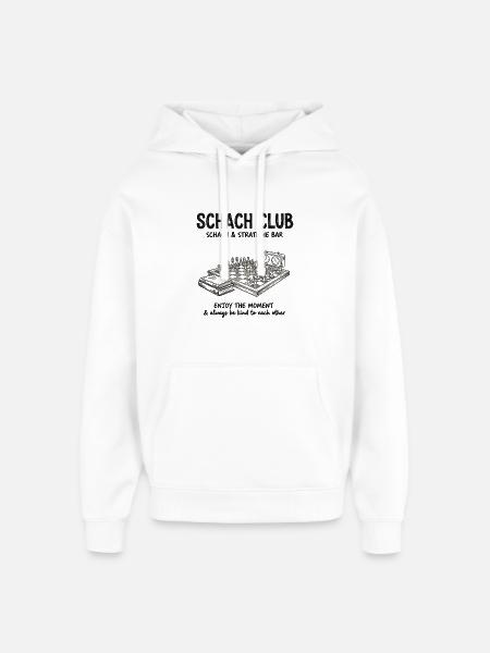 Chess Club Strategy Design – Vintage Chess Bar - Oversized Unisex Hoodie by Stanley/Stella - white