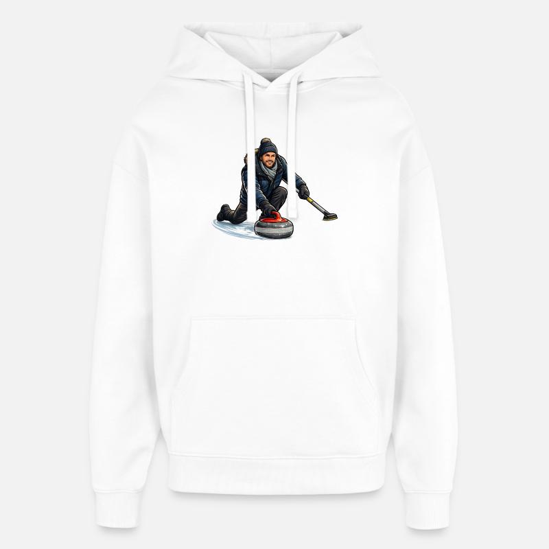 Curlingheld im Eiswind - Oversized Unisex Hoodie von Stanley/Stella - Weiß