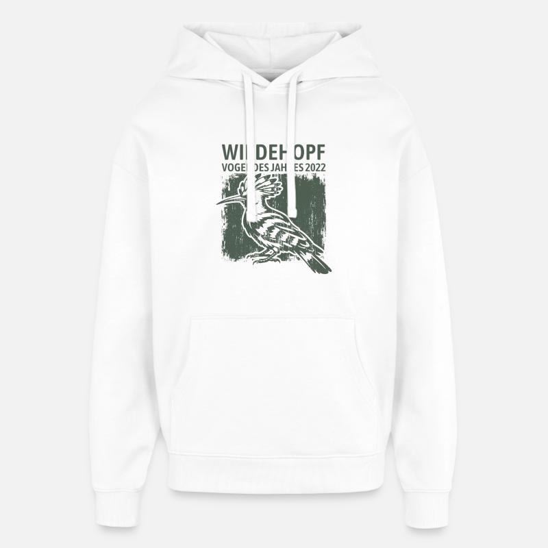 Hoopoe Oiseau de l’Année 2022 - Sweat à capuche unisexe Stanley/Stella Oversized - blanc