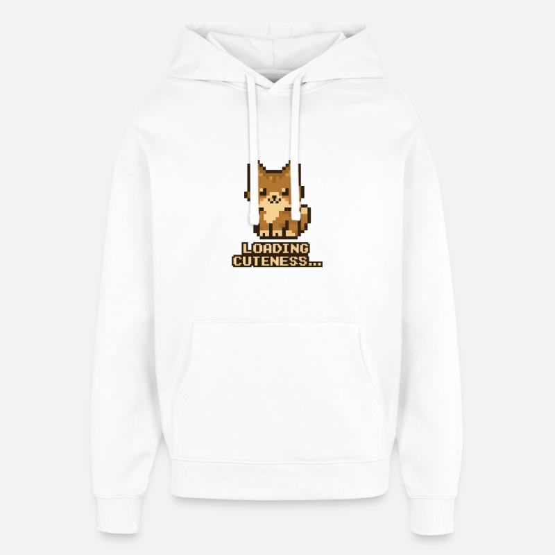 Chargement de Pixel Puppy Mignonnerie - Sweat à capuche unisexe Stanley/Stella Oversized - blanc