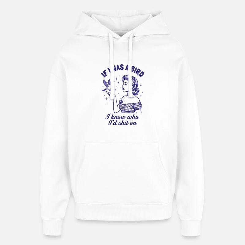 Echte Rache Vogel Retro Statement - Oversized Unisex Hoodie von Stanley/Stella - Weiß