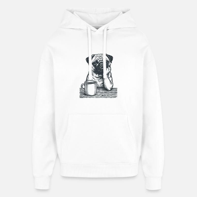 Vrai look de cahier du matin - Sweat à capuche unisexe Stanley/Stella Oversized - blanc