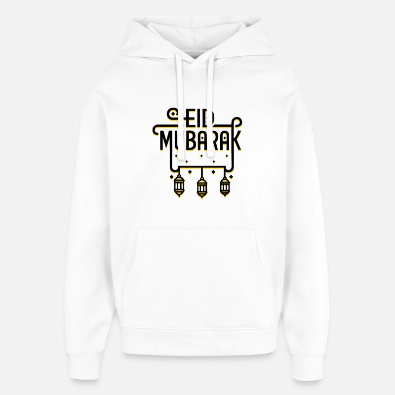 Eid Moubarak musulman islamique Joyeux Ramadan - Sweat à capuche unisexe Stanley/Stella Oversized - blanc