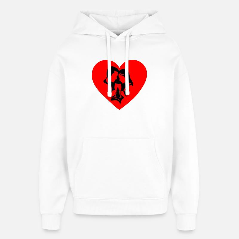 Silhouette de la Saint-Valentin - Sweat à capuche unisexe Stanley/Stella Oversized - blanc
