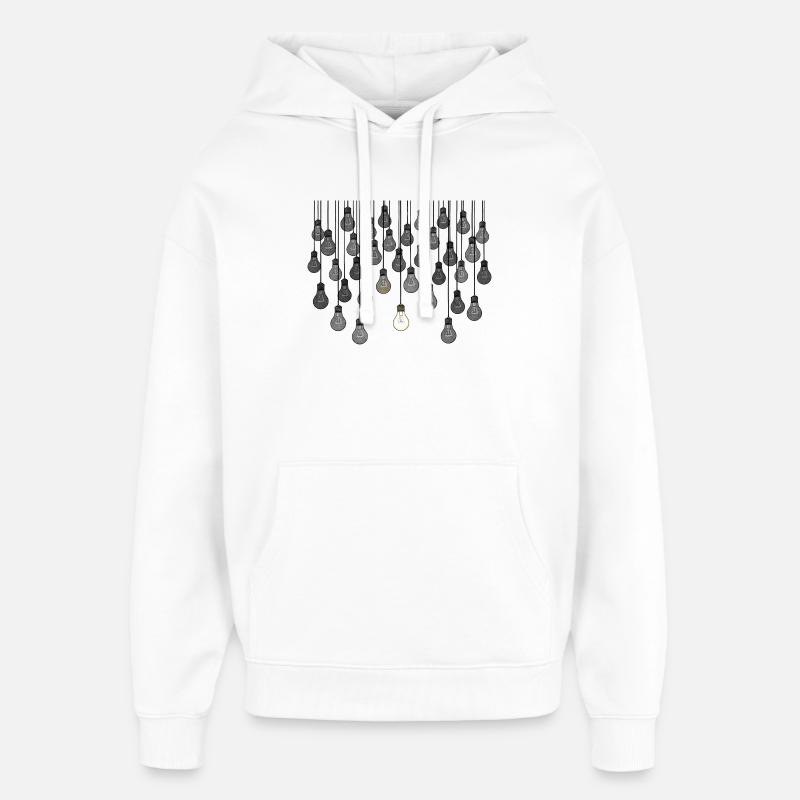 Graues Glühbirnen-Array mit einzigartiger Helligkeit - Oversized Unisex Hoodie von Stanley/Stella - Weiß
