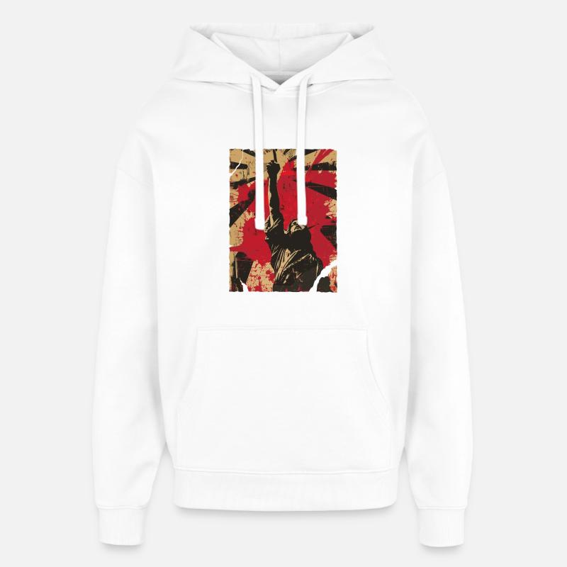 Protestation au Poing Debout - Sweat à capuche unisexe Stanley/Stella Oversized - blanc