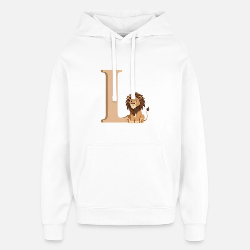 L-Löwe Buchstabe L mit Löwe - Oversized Unisex Hoodie von Stanley/Stella - Weiß