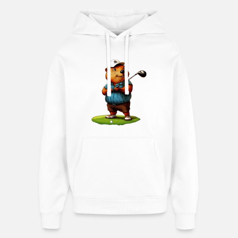 Beaver Golf - Sweat à capuche unisexe Stanley/Stella Oversized - blanc