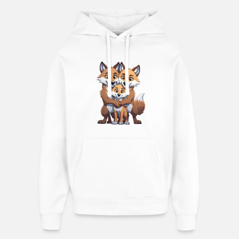 Trio de la famille Wolf - Sweat à capuche unisexe Stanley/Stella Oversized - blanc