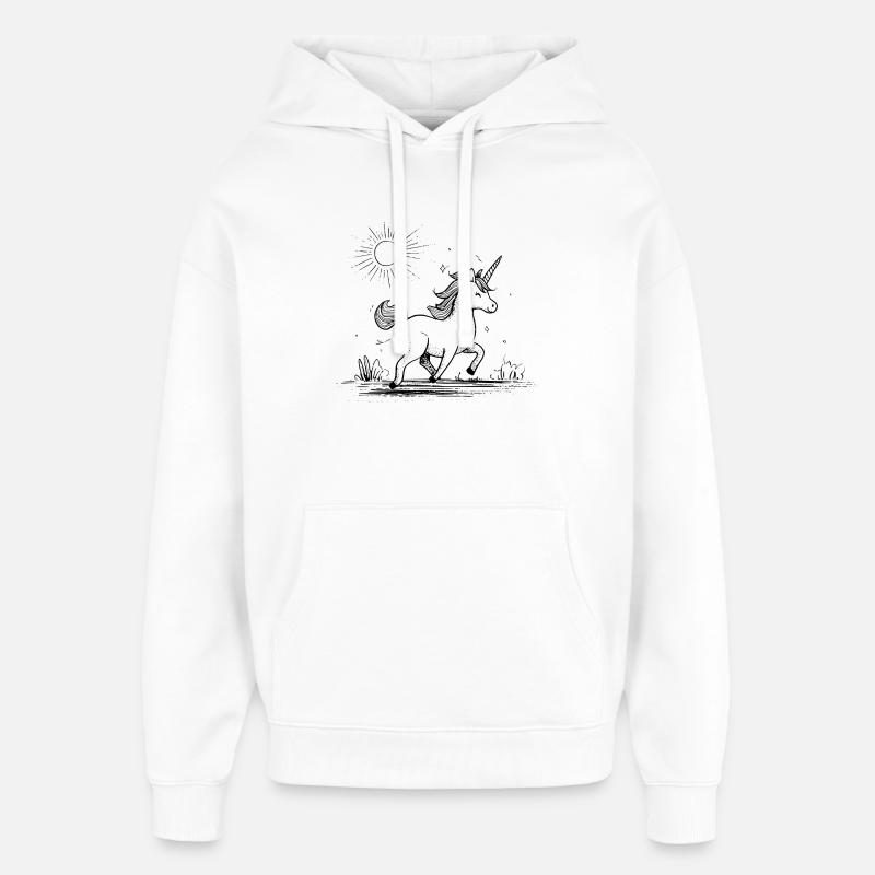 Licorne au soleil - Sweat à capuche unisexe Stanley/Stella Oversized - blanc