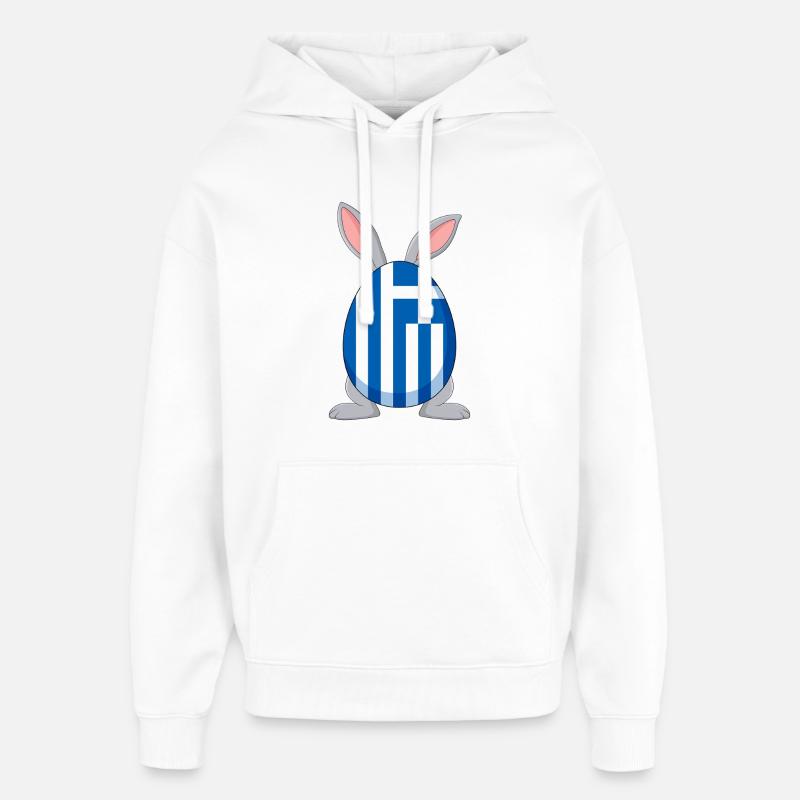 Petit Tsourekaki Lapin de Pâques grec - Sweat à capuche unisexe Stanley/Stella Oversized - blanc