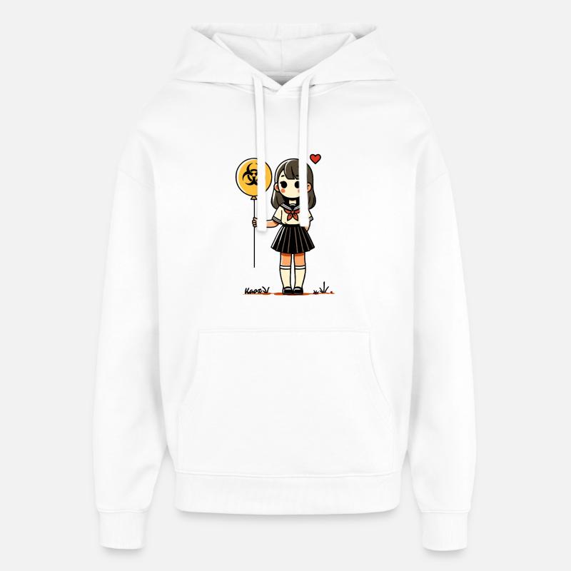 Ballon Biohazard Girl Sailor - Sweat à capuche unisexe Stanley/Stella Oversized - blanc