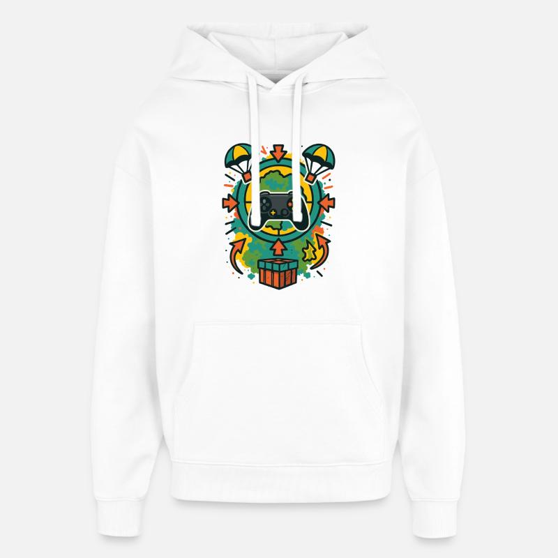 Contrôleur Airdrop Cible Circle Gamer - Sweat à capuche unisexe Stanley/Stella Oversized - blanc