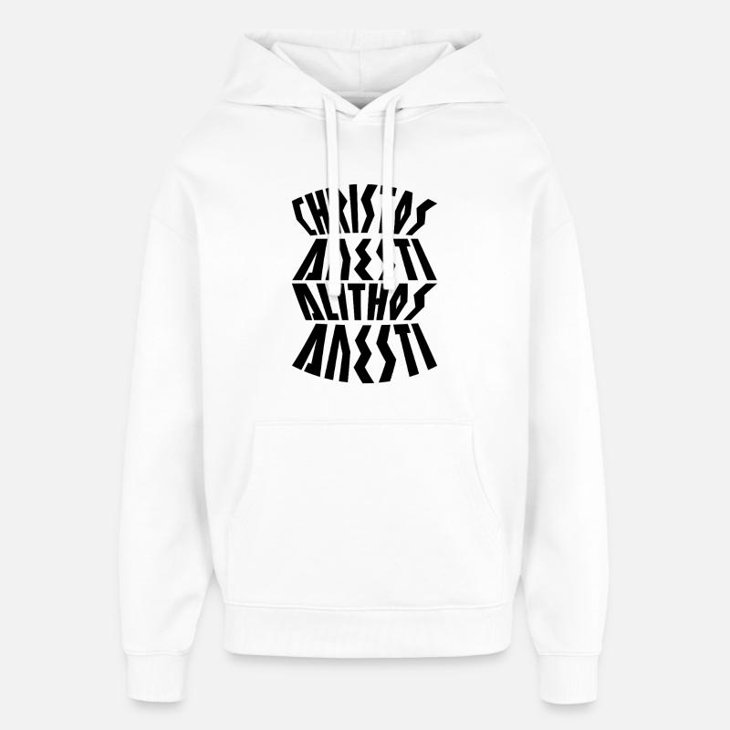 Christos Anesti en Grèce de Pâques - Sweat à capuche unisexe Stanley/Stella Oversized - blanc