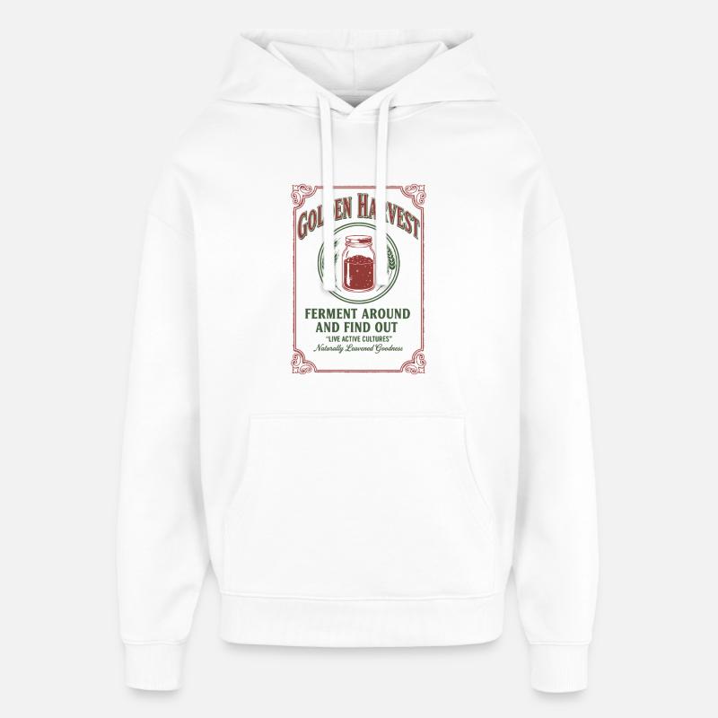 Fermentation Golden Harvest au levain autour - Sweat à capuche unisexe Stanley/Stella Oversized - blanc