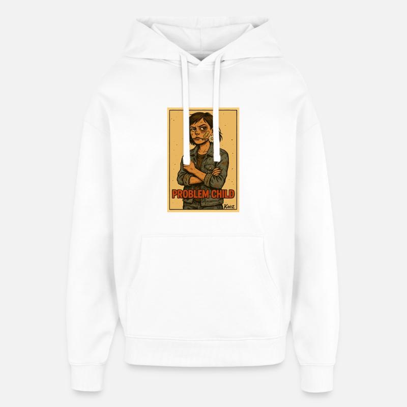 Affiche Problem Child Daisy Rebel - Sweat à capuche unisexe Stanley/Stella Oversized - blanc