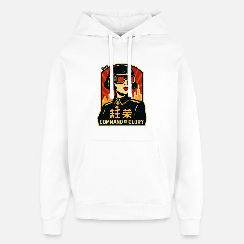 Command Is Glory Retro Poster - Oversized Unisex Hoodie by Stanley/Stella - white