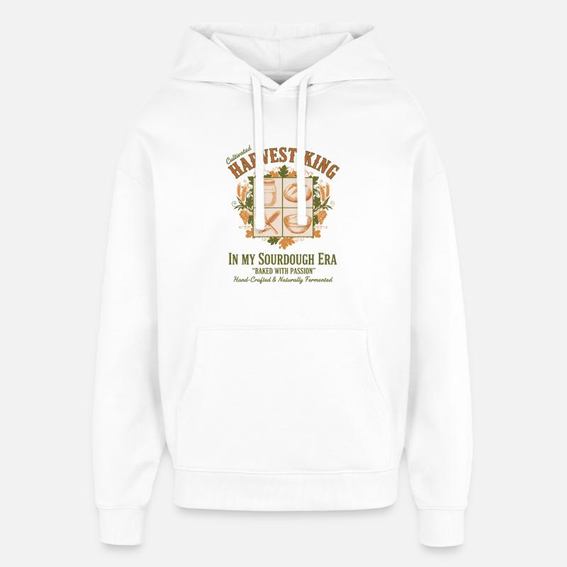 sourdough bread baking baker sourdough era - Oversized Unisex Hoodie by Stanley/Stella - white